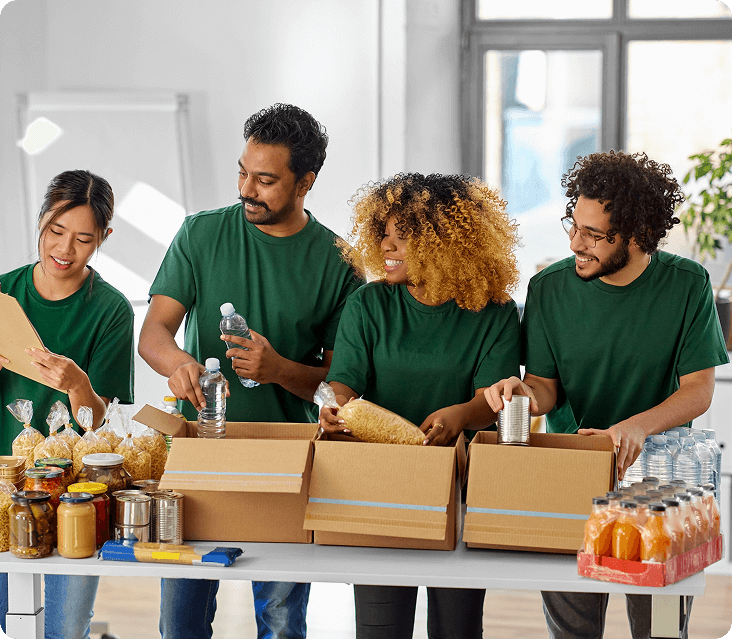 Grocery Bucket Team Packing Orders